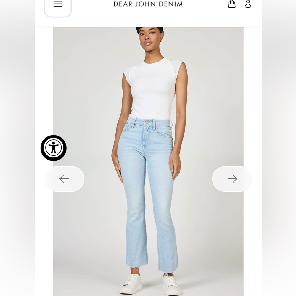 DEAR JOHN DENIM Jeanne Flare-Cropped Women's Jeans in Misty Blue Wash